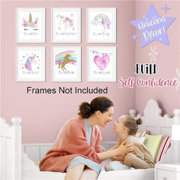 Unicorn/Rainbow Room Decor For Girls Bedroom (6) 8x10 Unframed Photos for Kids - Picture 2 of 7